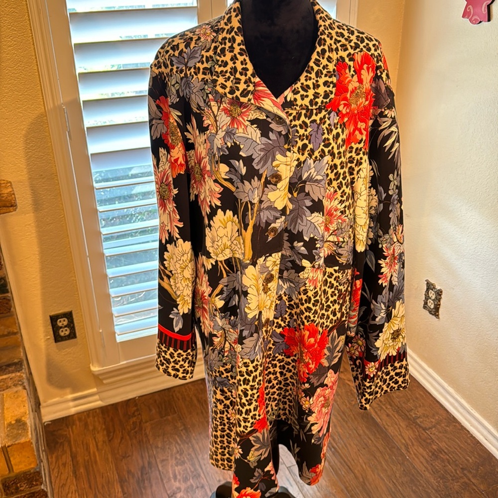 Johnny Was XL ,Fabulous fabric-coat or wear as coat dress- STYLE/COMFORT,pockets